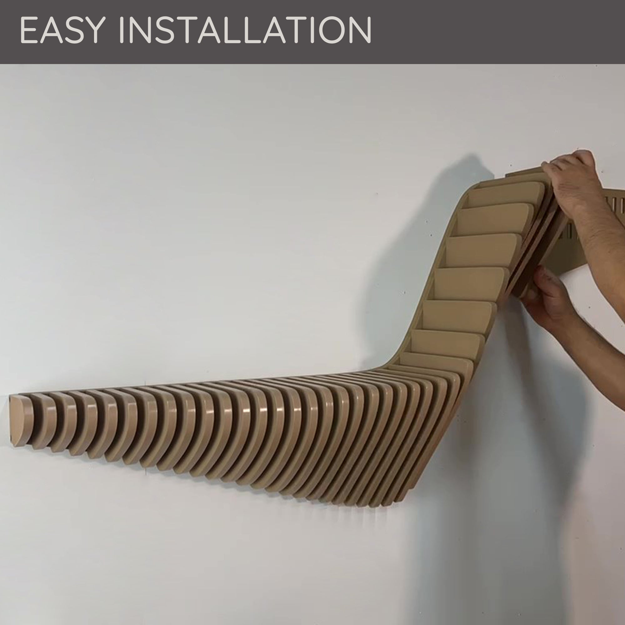 Floating Wall Shelf for Living Room, Parametric Wall Shelf Decor  3D Wall Art.